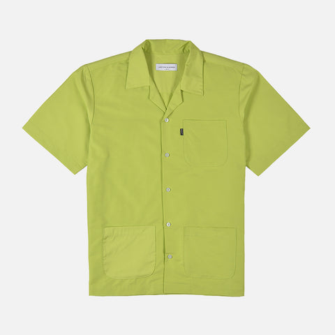 JAPANESE NYLON CAMP SHIRT - NEON GREEN
