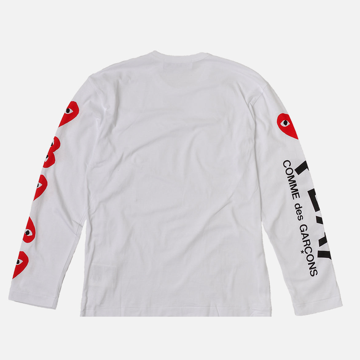 MUTI HEART ARM LOGO L/S TEE - WHITE / RED