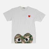 HEM PRINT CAMO HEART TEE - WHITE / CAMO