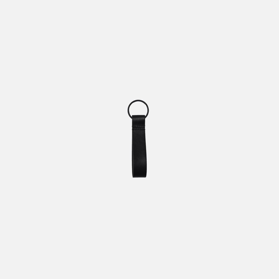 SIMPLE KEY RING IN SOFT LEATHER - BLACK