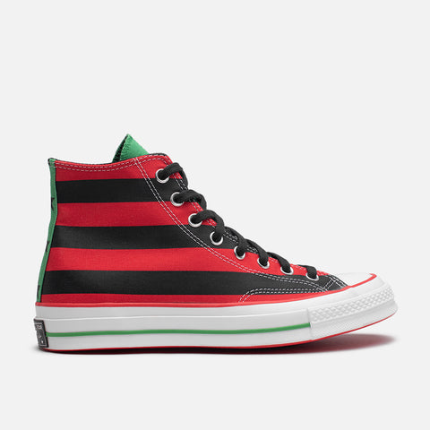 DENIM TEARS X CONVERSE CHUCK 70 HI - BLACK / FIERY RED