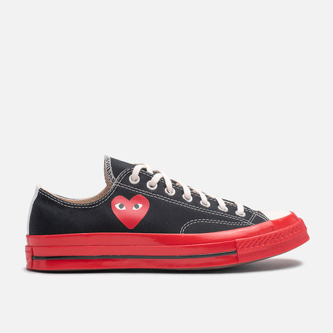 CDG PLAY X CONVERSE CHUCK 70 OX - BLACK / RED