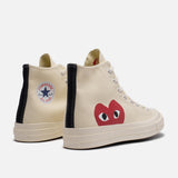 CDG PLAY x CONVERSE CHUCK TAYLOR ALL STAR '70 HI - WHITE