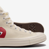 CDG PLAY x CONVERSE CHUCK TAYLOR ALL STAR '70 HI - WHITE