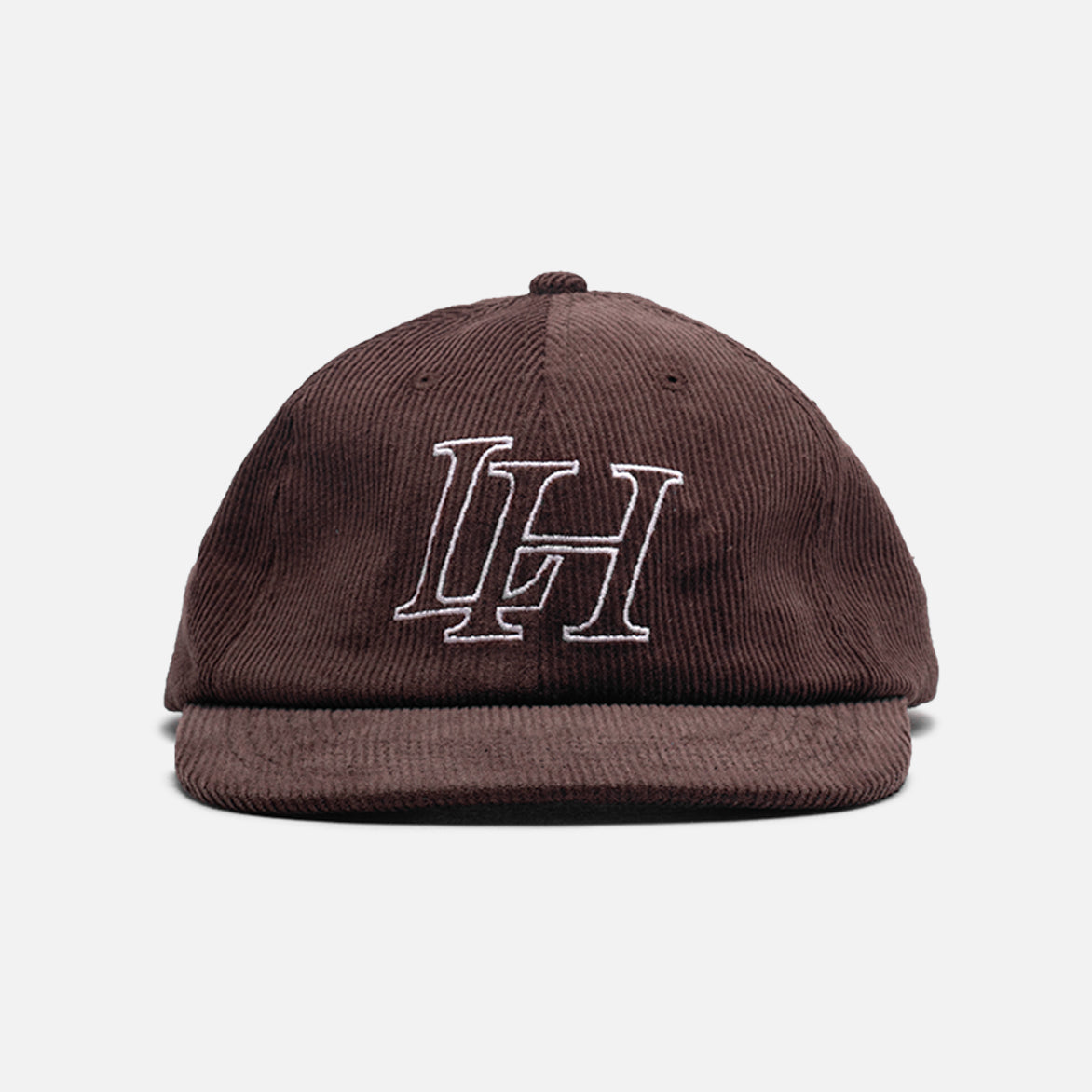 LH CORDUROY 6 PANEL HAT - BROWN / CREAM