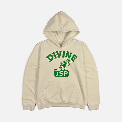 DIVINE x JSP HOODIE - CREAM / GREEN