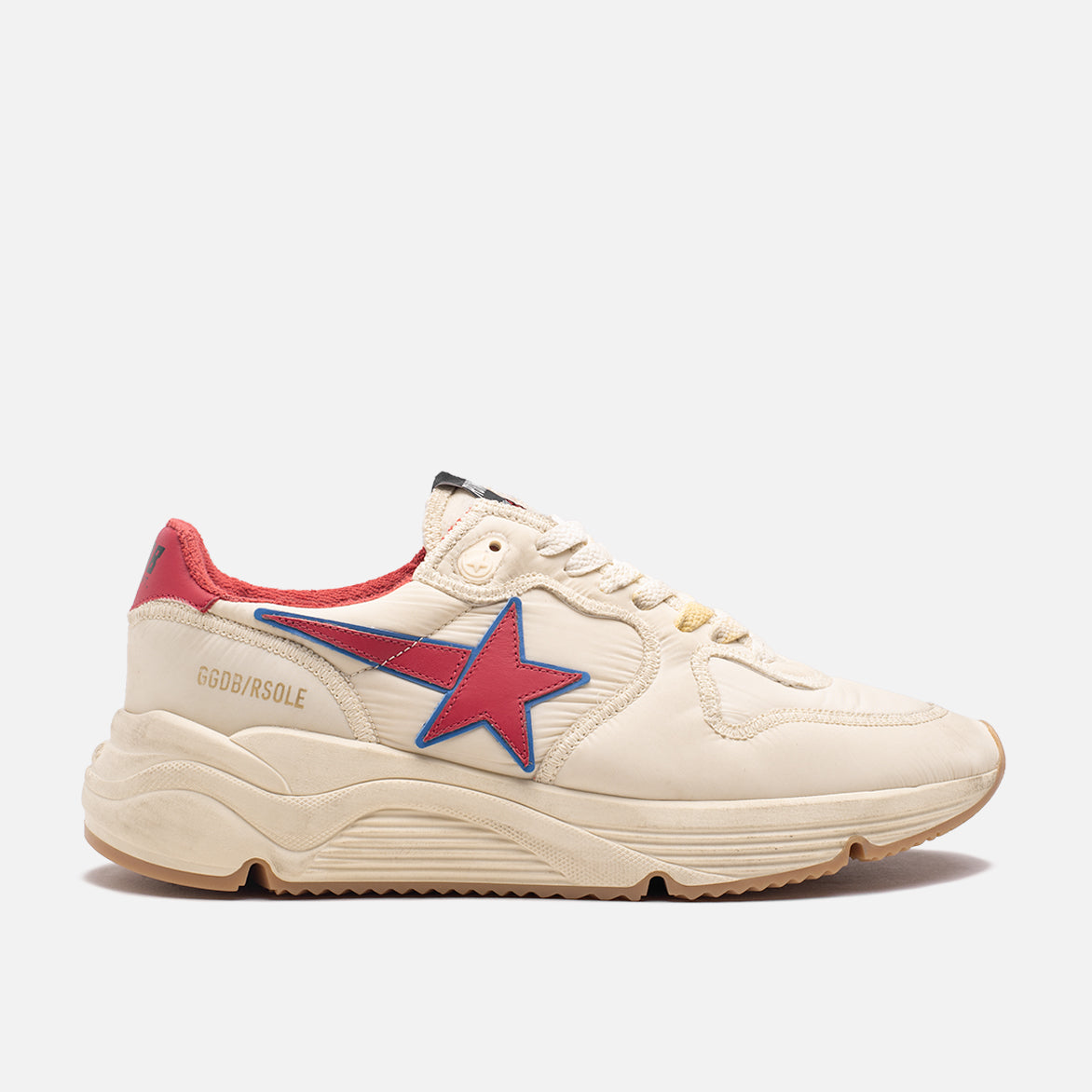 RUNNING SOLE NYLON UPPER TRIMS - BEIGE / RED