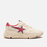 RUNNING SOLE NYLON UPPER TRIMS - BEIGE / RED