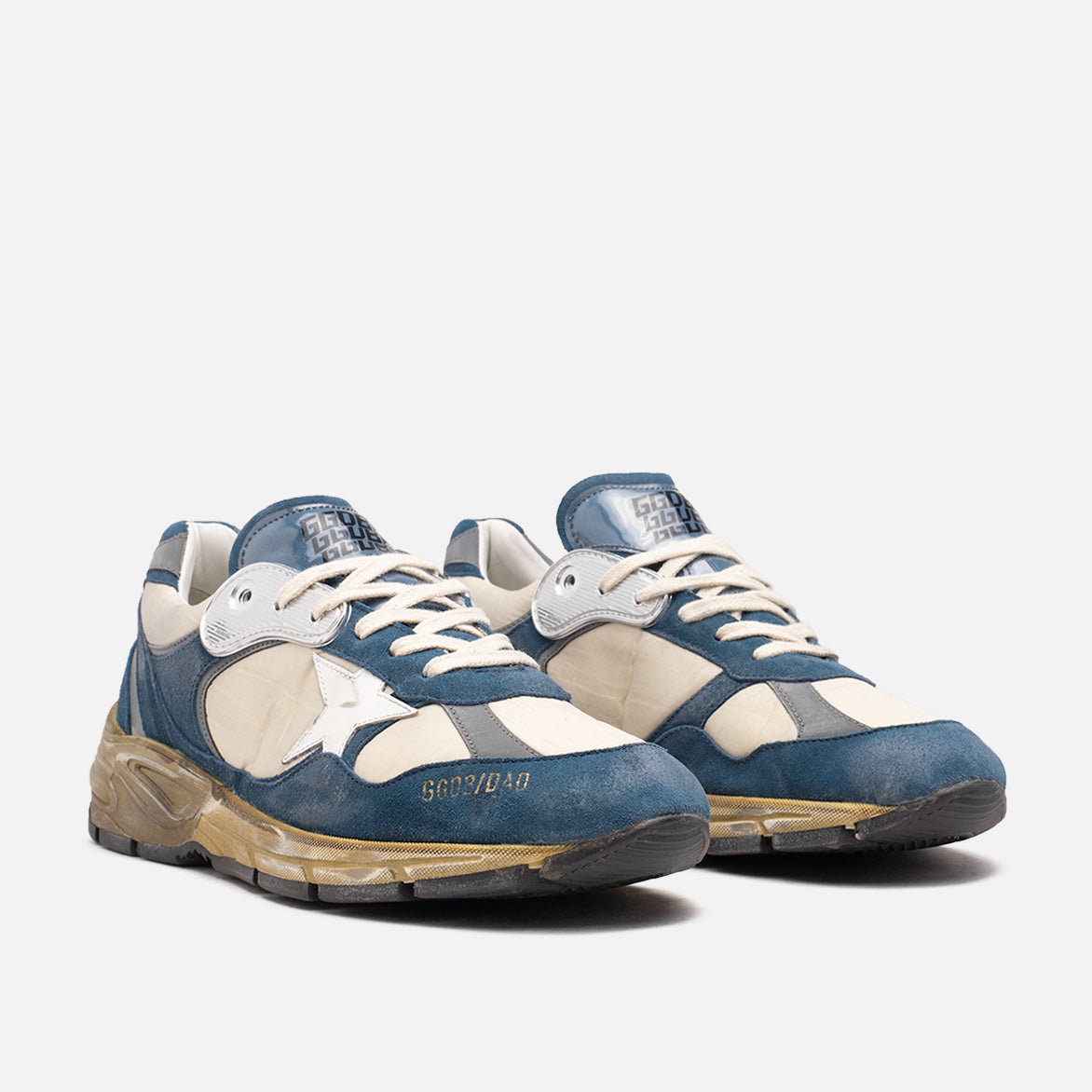 RUNNING DAD NYLON AND SUEDE - BEIGE / BLUE / WHITE / SILVER