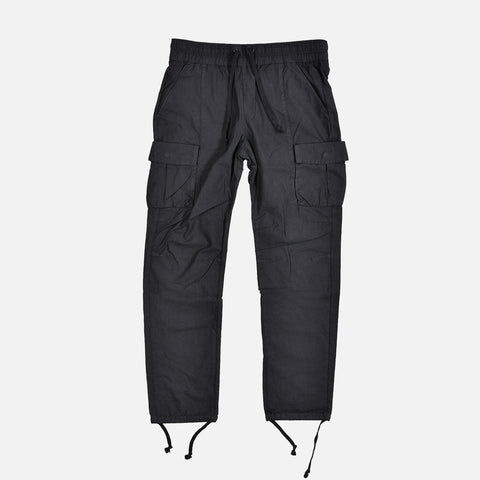 SATEEN CARGO PANTS - BLACK