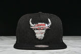 LAPSTONE & HAMMER x MITCHELL & NESS "BLACK DESTRUCTED DENIM" - BULLS