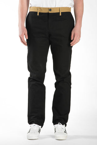 BARRINGTON SLIM PANT - BLACK / WHEAT