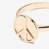 GOLD PLATE RING - PEACE