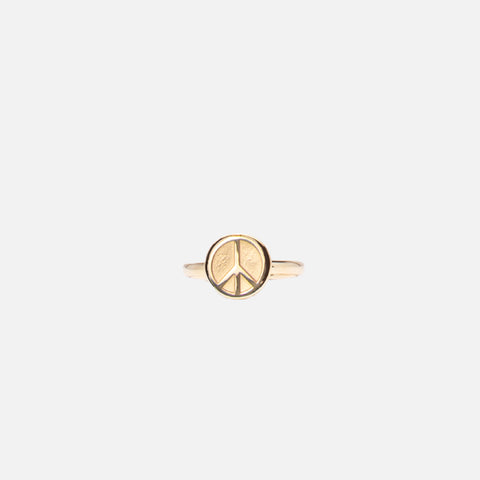 GOLD PLATE RING - PEACE