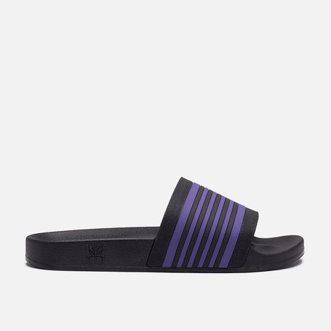 TRACK LINE SHOWER SANDALS - BLACK / PURPLE