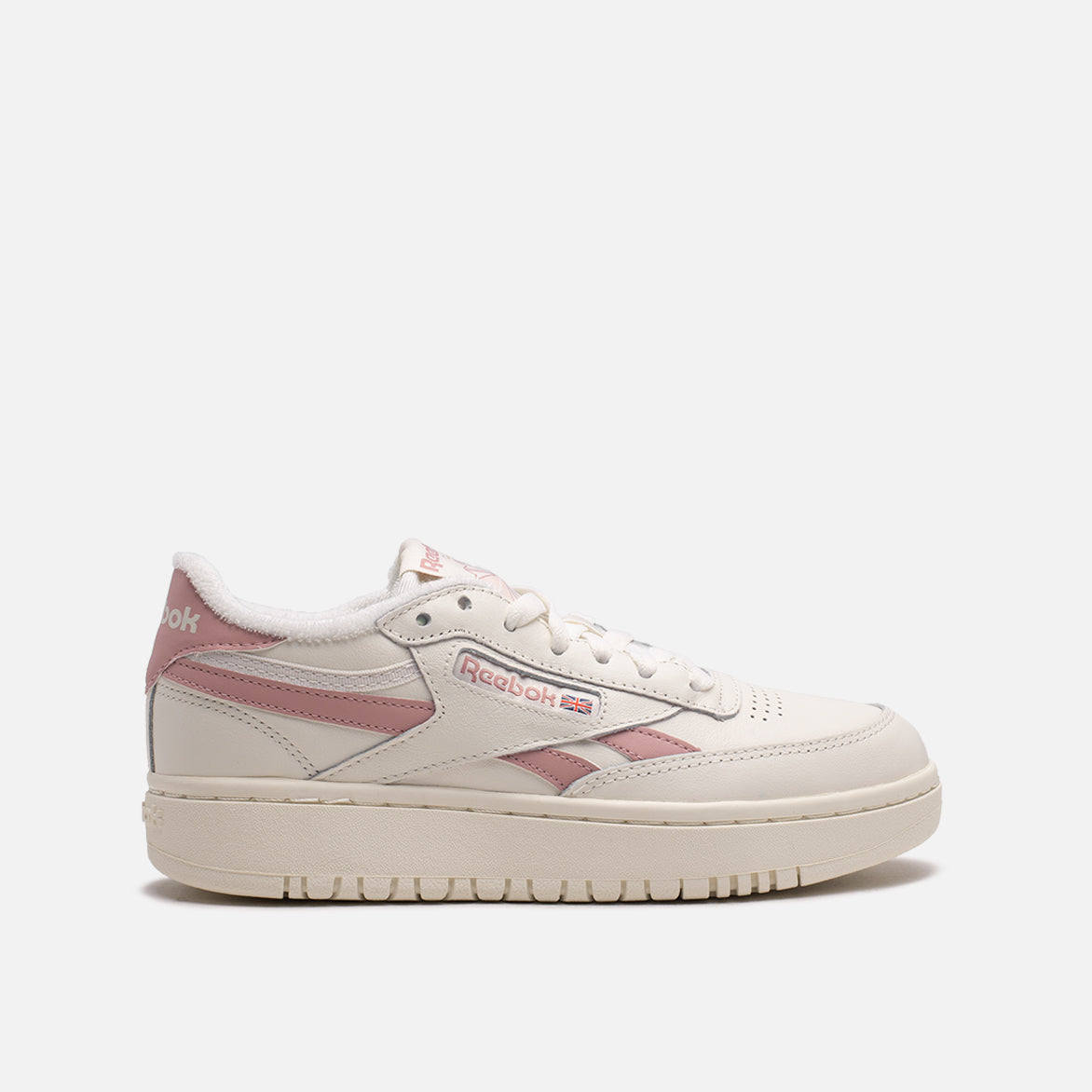 Reebok Club C Double Revenge Sneakers in White with Pink Detail