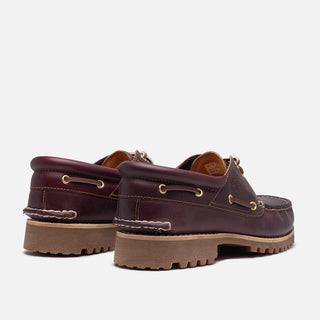 3 EYE CLASSIC BOAT SHOE - BURGUNDY PULL-UP