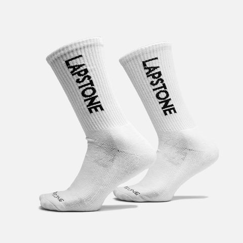 LAPSTONE BLOCK CREW SOCK - WHITE