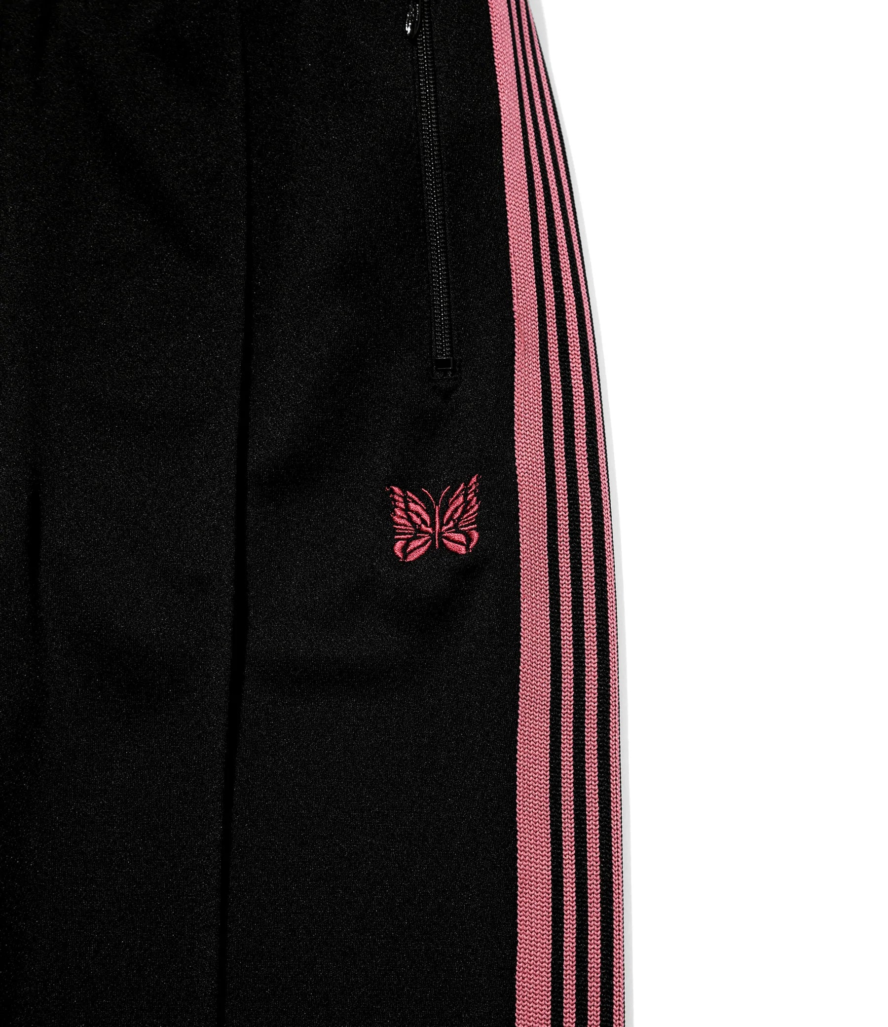 NARROW TRACK PANT POLY SMOOTH - BLACK / PINK