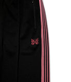 NARROW TRACK PANT POLY SMOOTH - BLACK / PINK