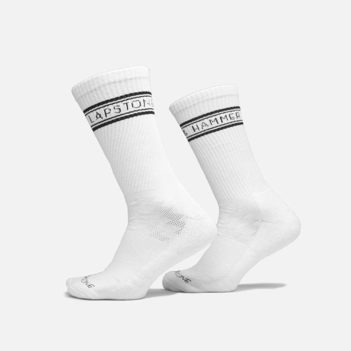 STRIPED CREW SOCK - WHITE / BLACK