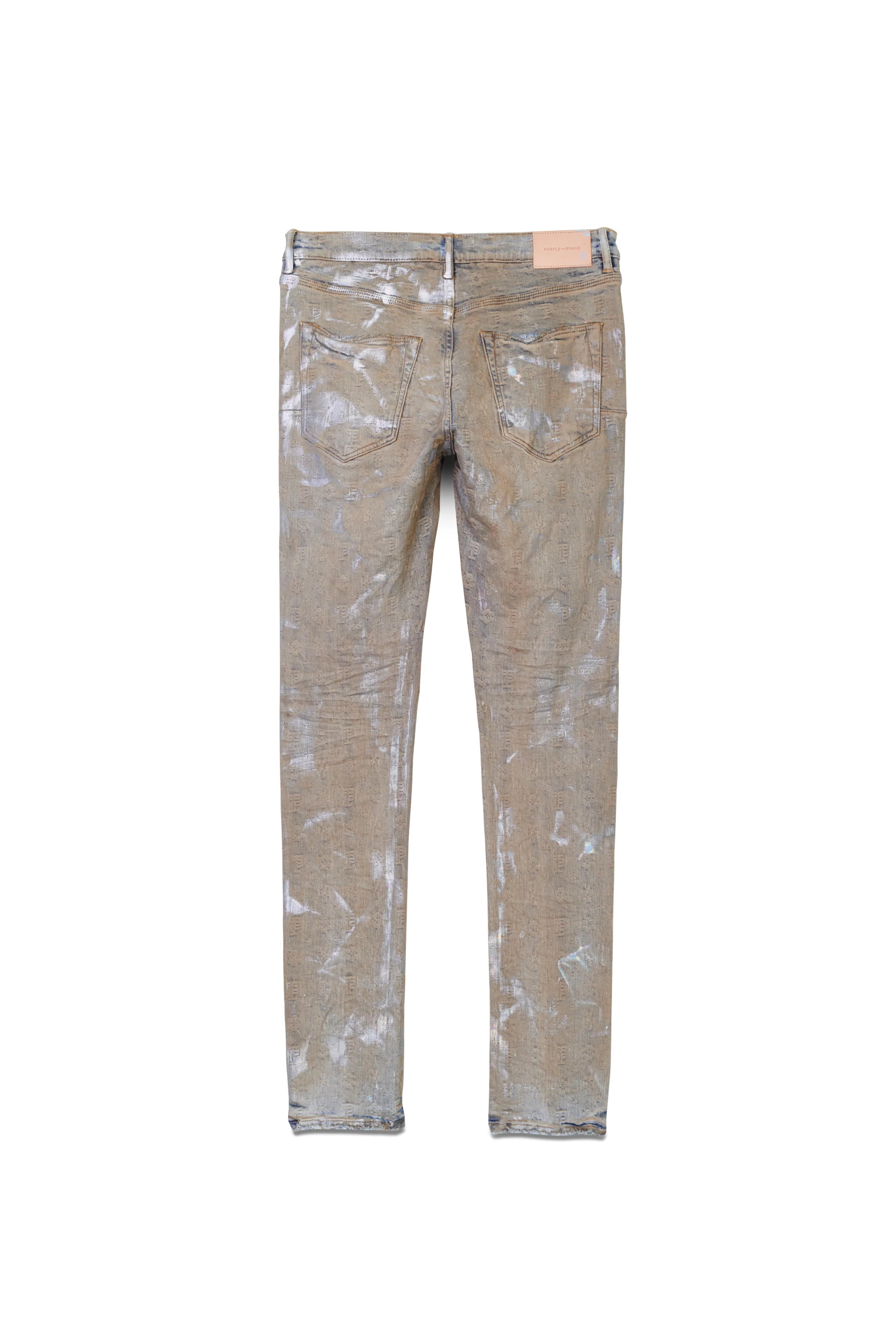 P001 LOW RISE SKINNY JEAN - HOLOGRAPHIC EARTH JACQUARD MONOGRAM