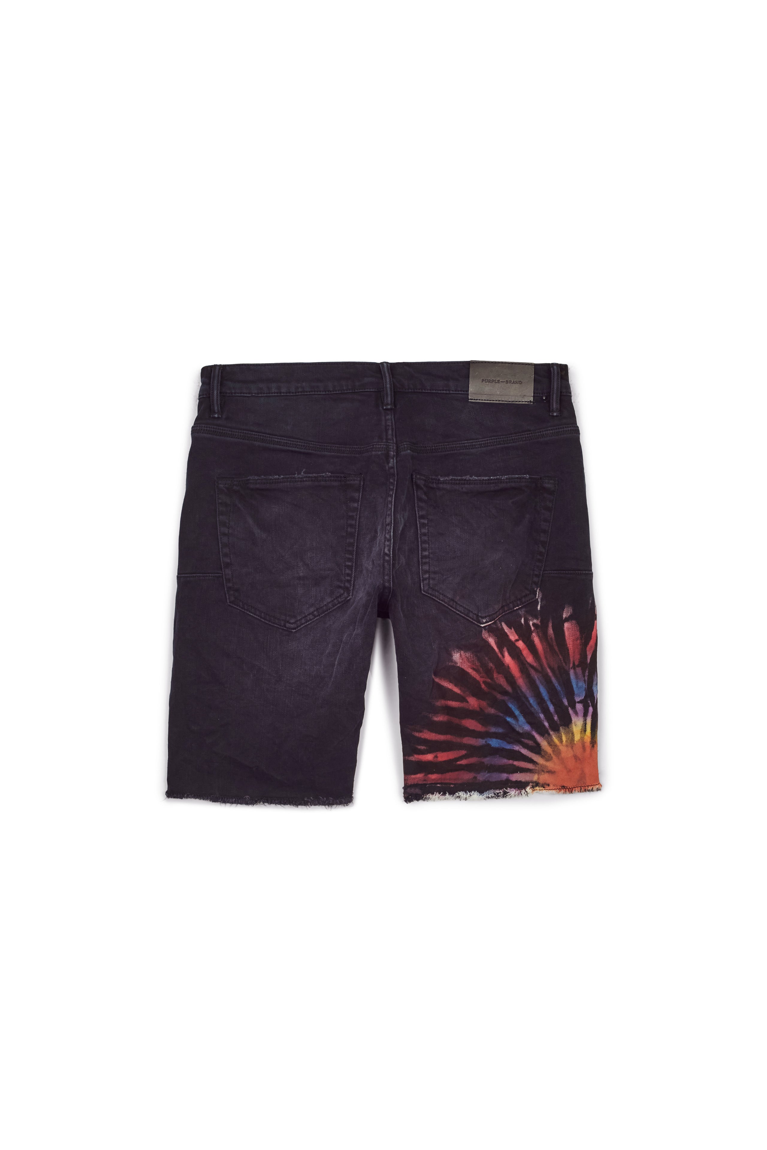 P020 MID RISE SHORT - MULTICOLOUR TIE DYE BLACK