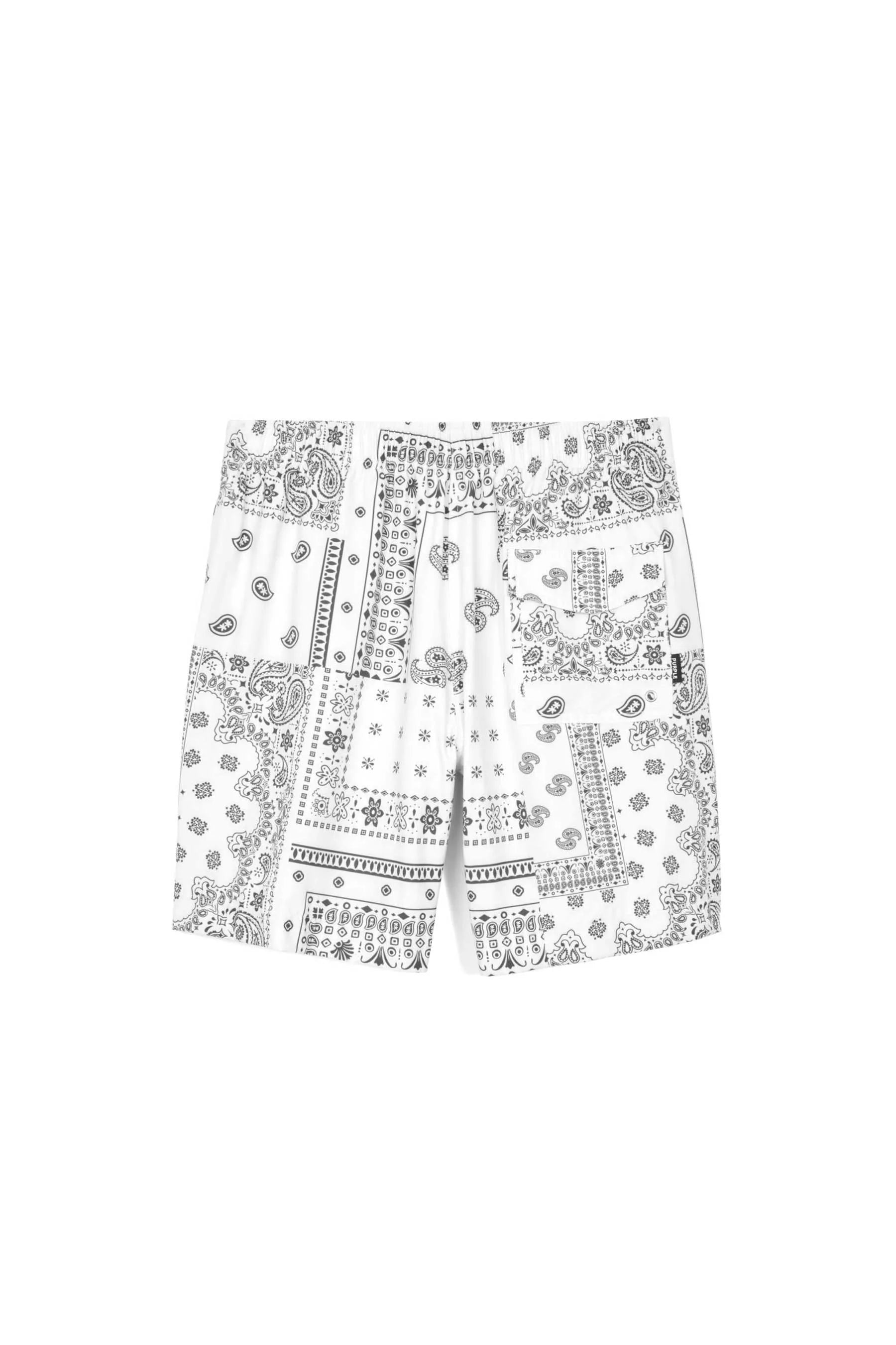 P504 ALL-AROUND SHORT - ECRU PAISLEY