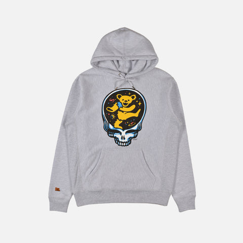 YAIA BEAR HOODIE - GREY / YELLOW