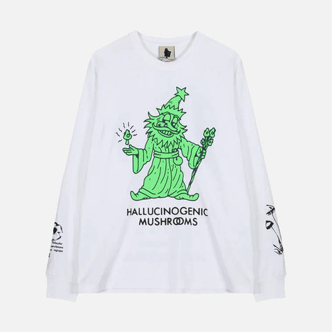 HALLUCINOGENIC WIZ LS TEE - WHITE