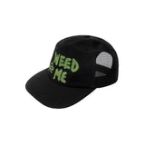 WEED ME 6 PANEL TRUCKER HAT - BLACK