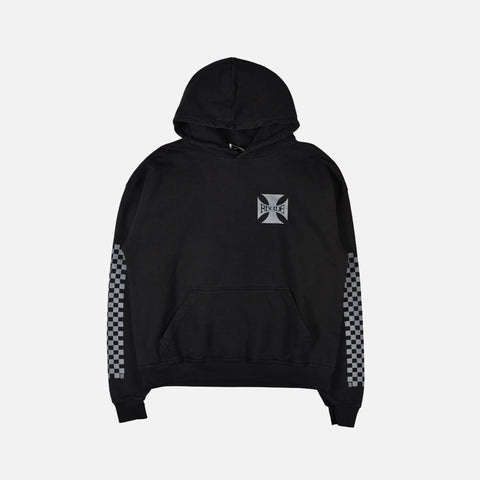 CLASIC CHECKER HOODIE - BLACK