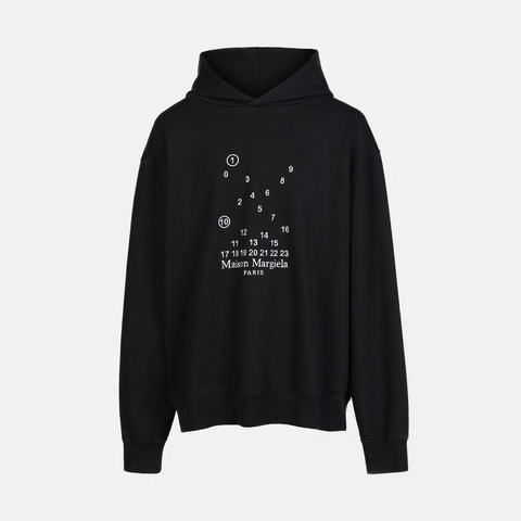 NUMBERS LOGO HOODIE - BLACK