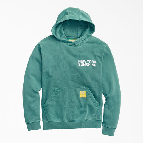 NYS X DICKIES 'SUN-DYED IN TEXAS' GRAPHIC FLEECE HOODIE - CAYMEN GREEN