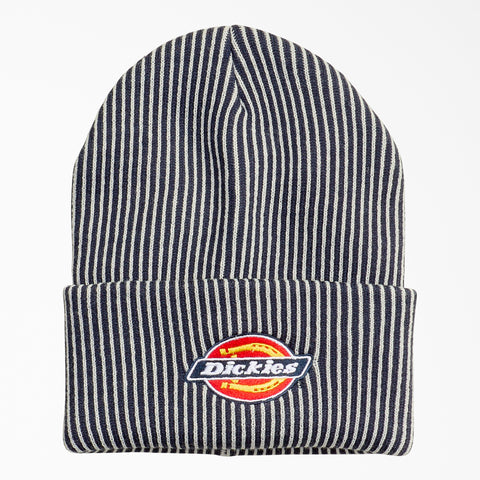 NYS X DICKIES FLIP UP STRIPE LOGO BEANIE - DARK NAVY / WHITE