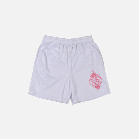 DIAMOND MESH SHORT - WHITE / PINK