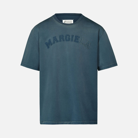 DISTRESSED HEAVY LOGO TEE - BLUE