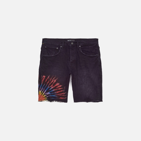 P020 MID RISE SHORT - MULTICOLOUR TIE DYE BLACK