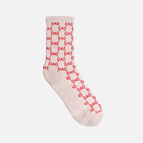 ATHLETIC SOCK - NATURAL / RED